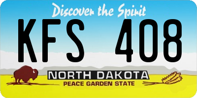ND license plate KFS408