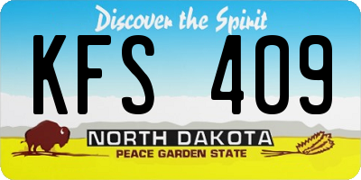 ND license plate KFS409