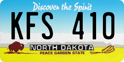 ND license plate KFS410