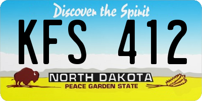 ND license plate KFS412