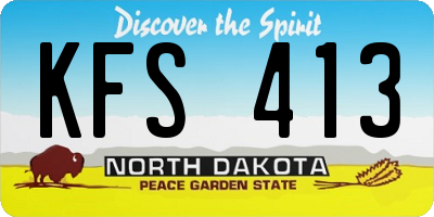 ND license plate KFS413