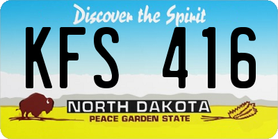 ND license plate KFS416