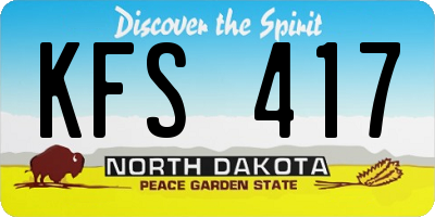 ND license plate KFS417