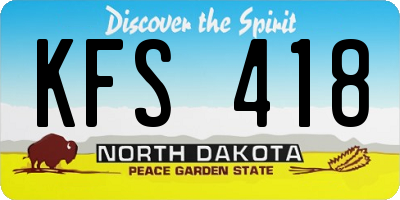 ND license plate KFS418