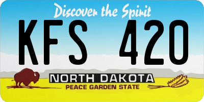 ND license plate KFS420