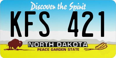 ND license plate KFS421