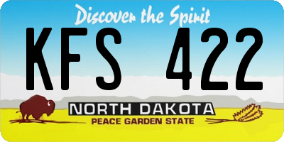 ND license plate KFS422