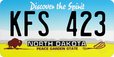 ND license plate KFS423