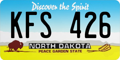 ND license plate KFS426