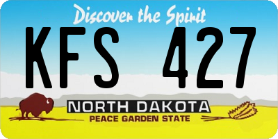 ND license plate KFS427