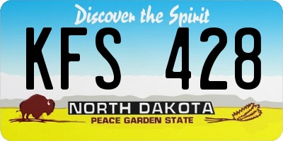 ND license plate KFS428