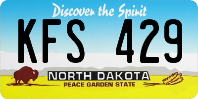 ND license plate KFS429