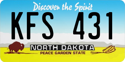 ND license plate KFS431
