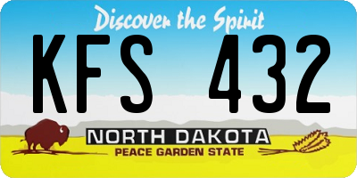 ND license plate KFS432
