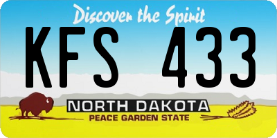 ND license plate KFS433