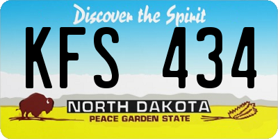 ND license plate KFS434