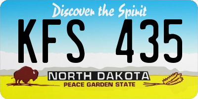 ND license plate KFS435