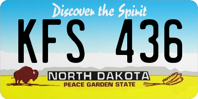 ND license plate KFS436