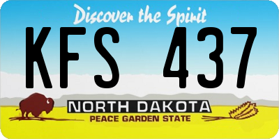 ND license plate KFS437