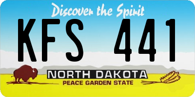 ND license plate KFS441