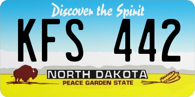 ND license plate KFS442