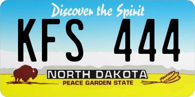 ND license plate KFS444