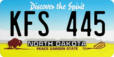 ND license plate KFS445