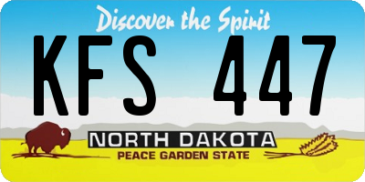 ND license plate KFS447