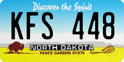 ND license plate KFS448