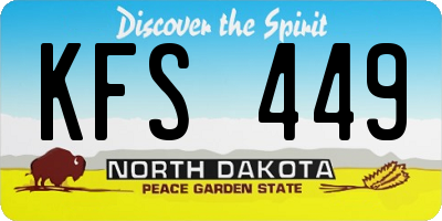ND license plate KFS449