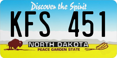 ND license plate KFS451