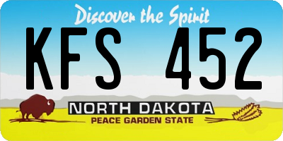 ND license plate KFS452