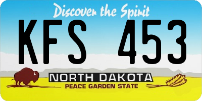ND license plate KFS453