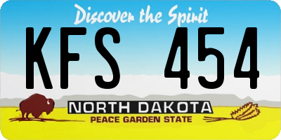 ND license plate KFS454