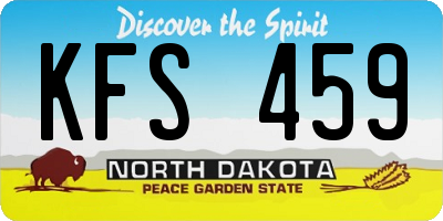ND license plate KFS459