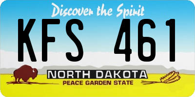 ND license plate KFS461
