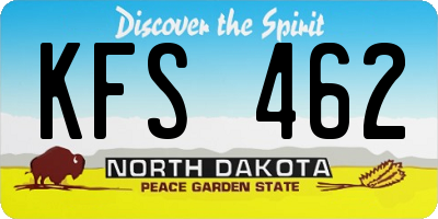 ND license plate KFS462