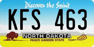 ND license plate KFS463