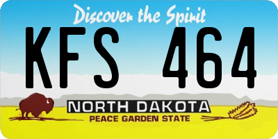 ND license plate KFS464