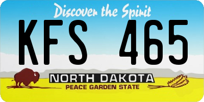 ND license plate KFS465