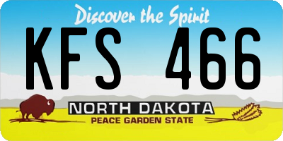 ND license plate KFS466