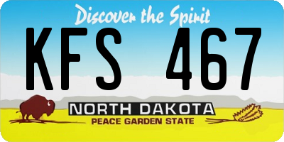 ND license plate KFS467