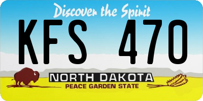 ND license plate KFS470