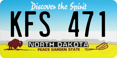 ND license plate KFS471