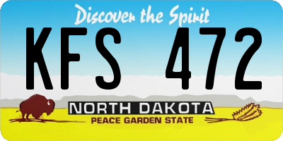 ND license plate KFS472
