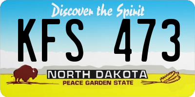 ND license plate KFS473
