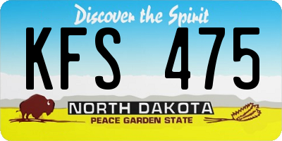 ND license plate KFS475