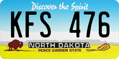 ND license plate KFS476