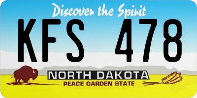 ND license plate KFS478