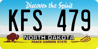 ND license plate KFS479